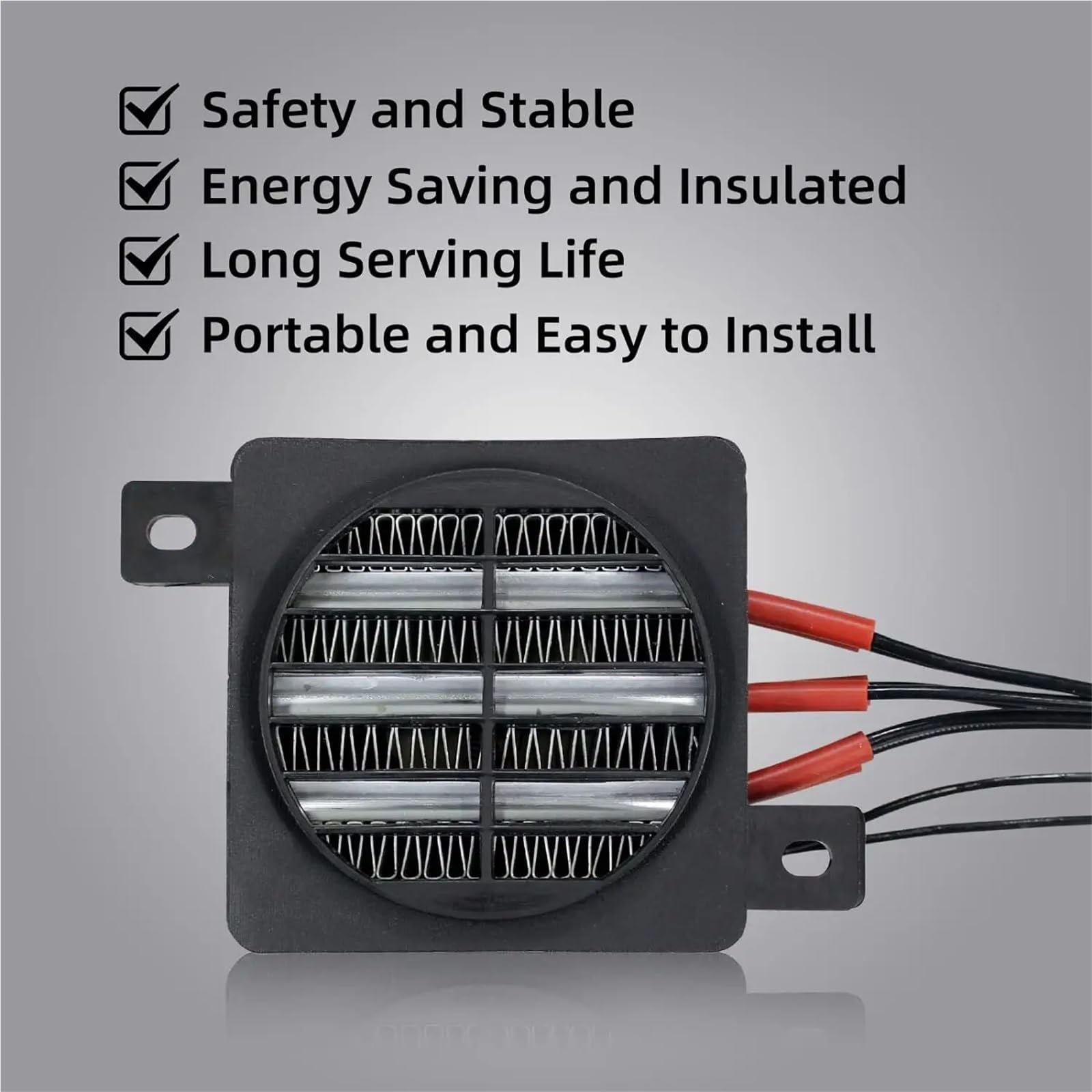 PTC-Heizung, 12 V, 24 V, 48 V, 110 V, 220 V, Keramik-Thermostat-Isolierheizung mit Ventilator, Haustier-Isolierung, Inkubator, PTC-Elektroheizung, Auto (isoliert, 220 V, 200 W)