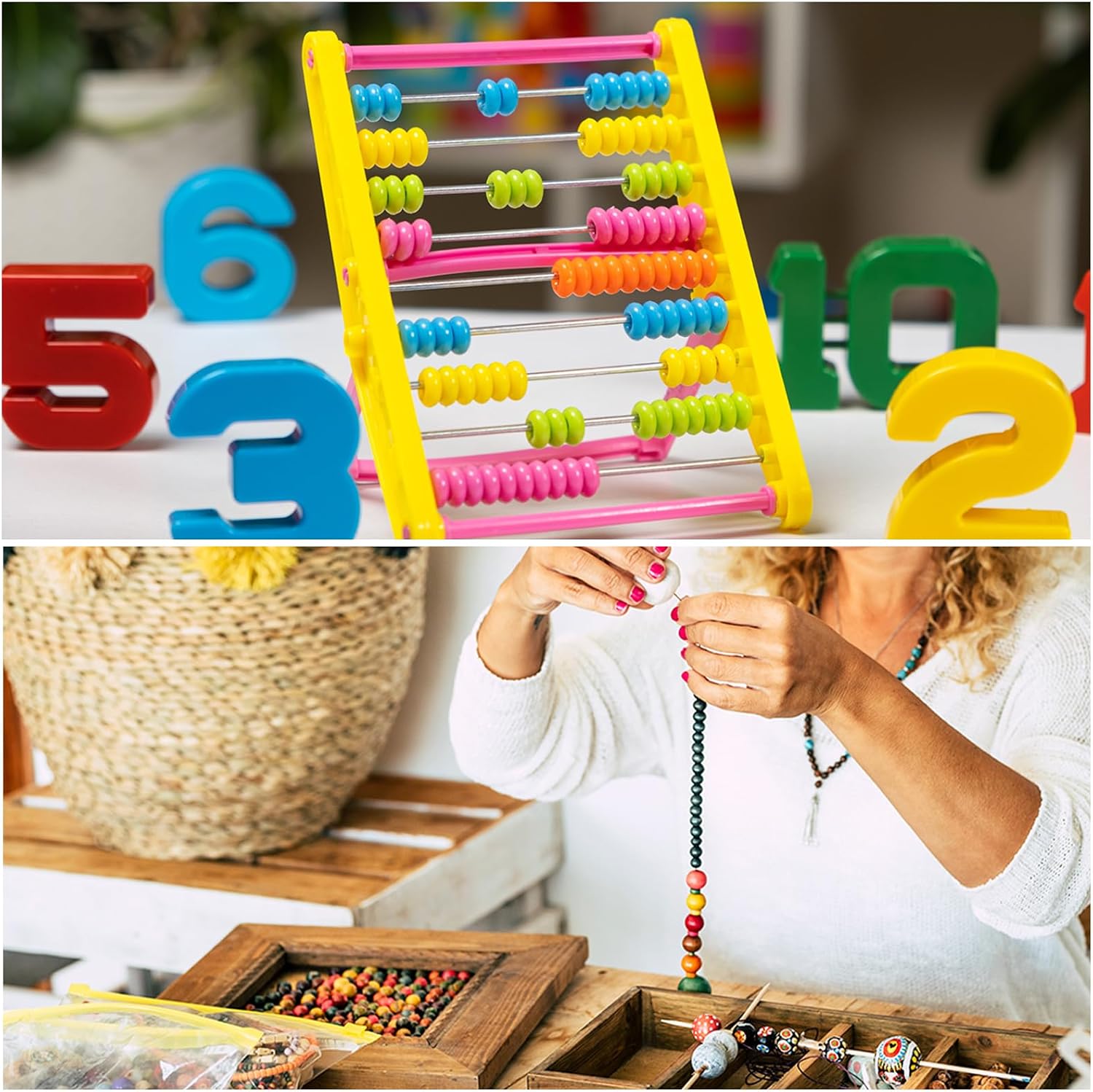 MECCANIXITY 50Pcs Silicone Beads Bulk,12mm Silicone Round and Lentil Beads,Silicone Focal Beads for Keychains Making Pens DIY Necklace Bracelet,Oatmeal