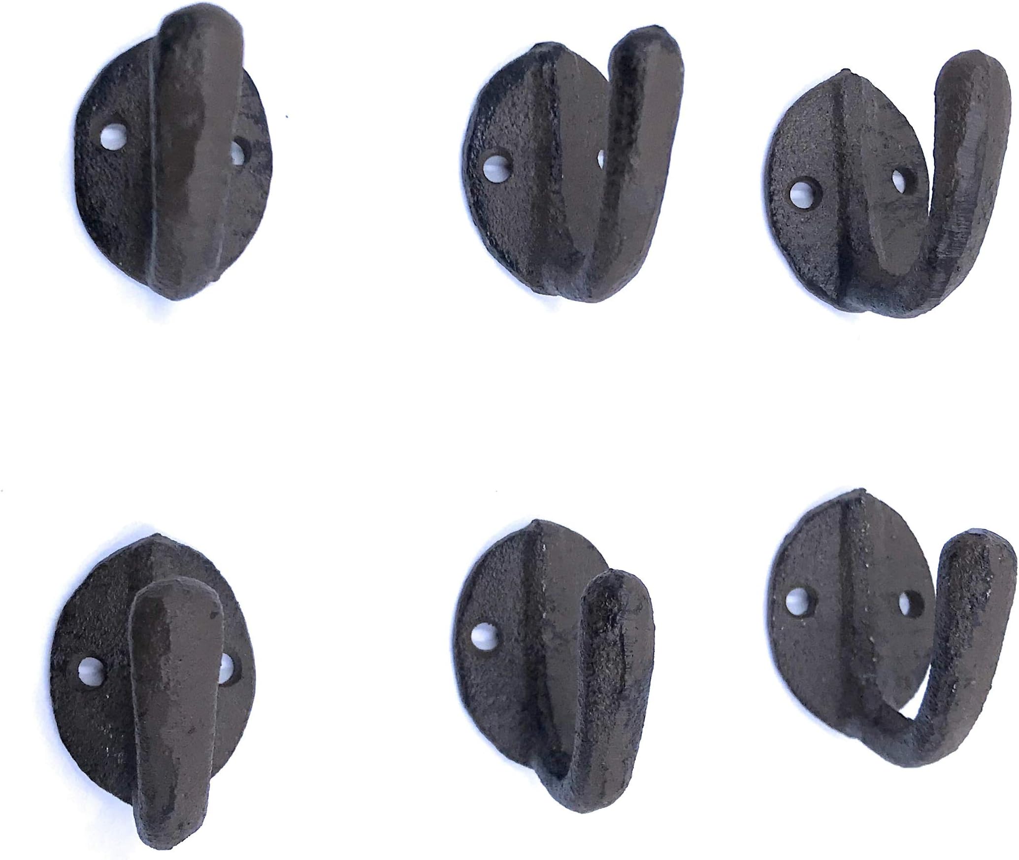 Artist UnknownRustic Cast Iron Coat Robe Door Hooks Set of 6