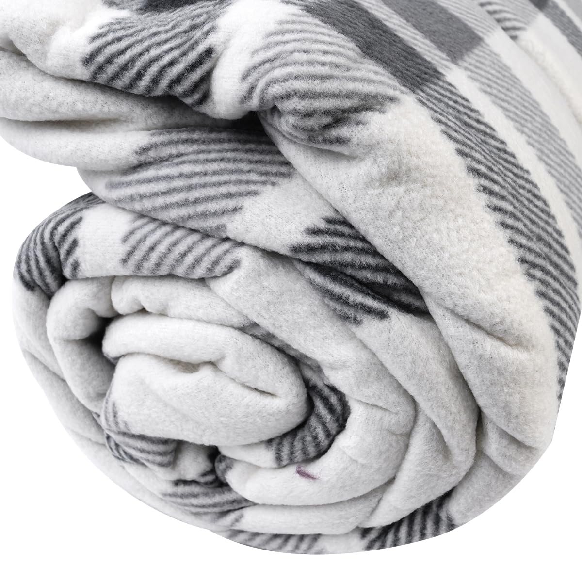 Poncho de franela con botones para mujer, manta acogedora a cuadros hasta la rodilla, manta portátil estilo bufanda de felpa para cama, sofá, oficina y viajes