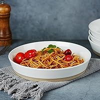 Vista 5 de famiware Saturn 4 Pieces Pasta Bowls Set, 8.75 inch Salad Bowls, Stackable, Large Capacity, Perfect for Your Friend for Housewarming, Thanksgiving