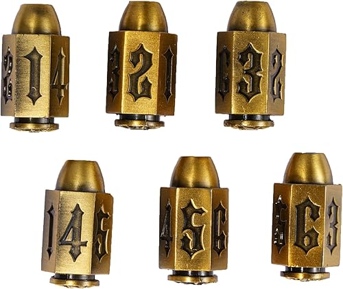 Miniatura 3 de Juego de 6 dados de bala D6, dados de 6 tamaños para juegos de rol de Calabozos y Dragones, accesorios DND, regalos (dorado antiguo)