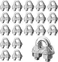 Wire Rope Clamp, 20PCS 1/8 Inches M3 Cable Clamps, Zinc Plated Wire clamp