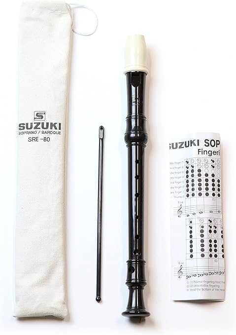 Amazon.com: Suzuki Musical Instruments Recorder, Ebony (SRE-80 ...