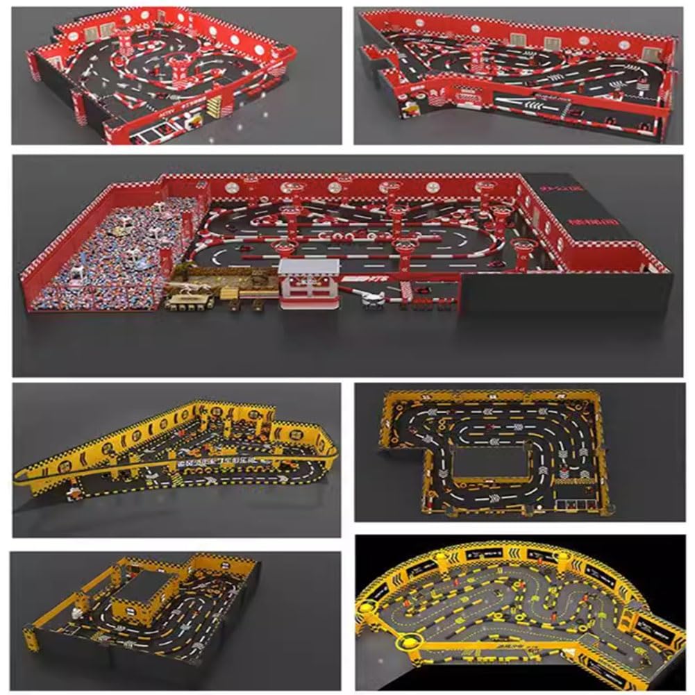 Go Kart Bahn Zaun, Go-Kart-Bahn Startbahn Wassergefüllter Zaun für Kinder Und Erwachsene, Schwere Drift Feld-Sicherheitsgeländer, Freie Spleißung Kombination ( Farbe : Gelb , Größe : 1000x200x250mm )
