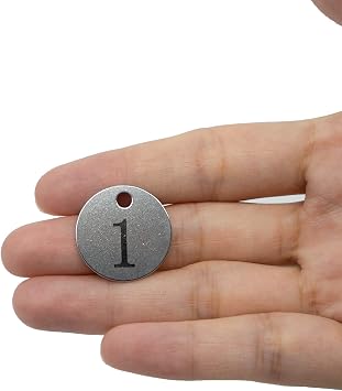 Stainless Steel Number Tags Key Tags with Key Rings (0-10)