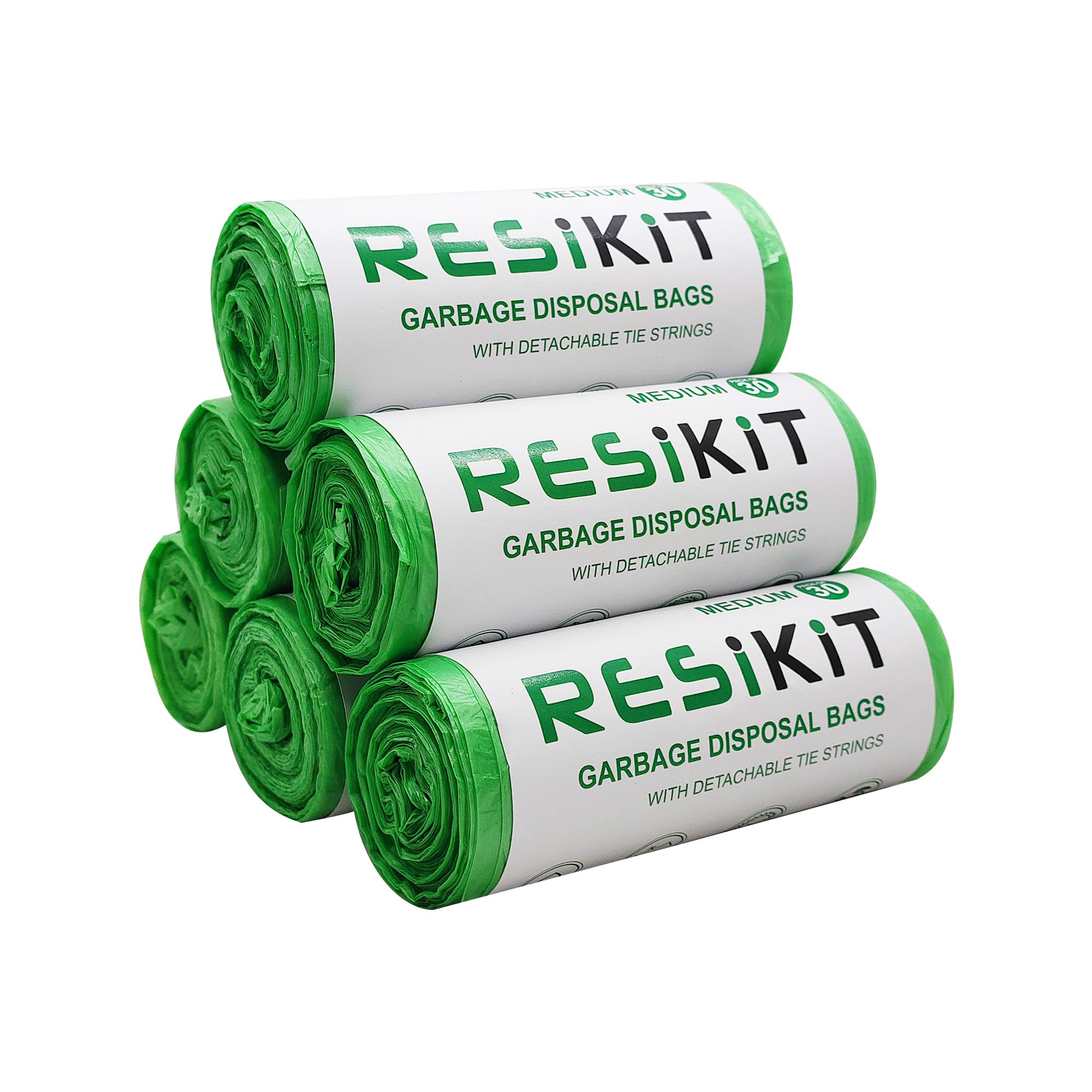 Resikit Biodegradable Green Garbage Bags for Dustbin | Medium Size (19 x 21 Inches) | 30 bags per roll (Pack of 6) |180 counts (B0DGDF3G2V) Amazon Price History, Amazon Price Tracker