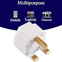 KAVANA UK Adapter for Indian Pins, India to UAE, Hong Kong, Dubai, UK Adapter Plug - Type G Adapter - Perfect for Laptop, Camera, Chargers,Etc (Pack of 3) White gallery image