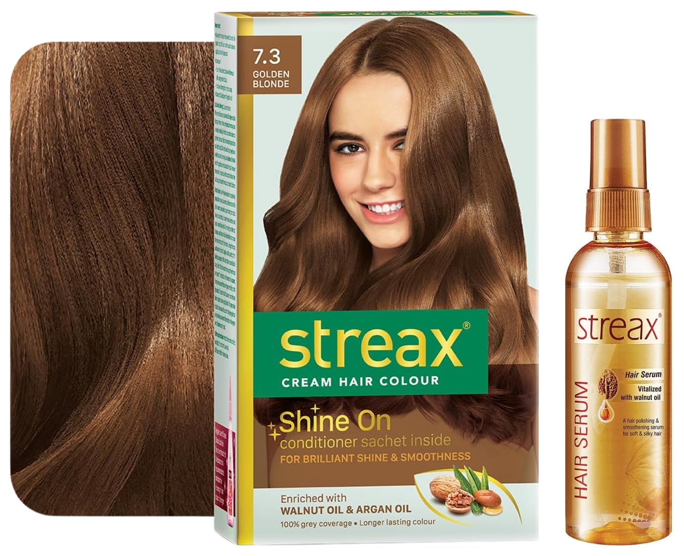 streax permanent hair colour, 100% grey coverage hair serum for women & men | contains walnut oil | instant shine & smoothnes