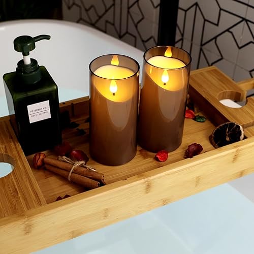 Miniatura 5 de NURADA Velas sin llama con temporizador remoto vela de pilar LED de mecha 3D que funciona con pilas, juego de velas falsas de acrílico irrompible