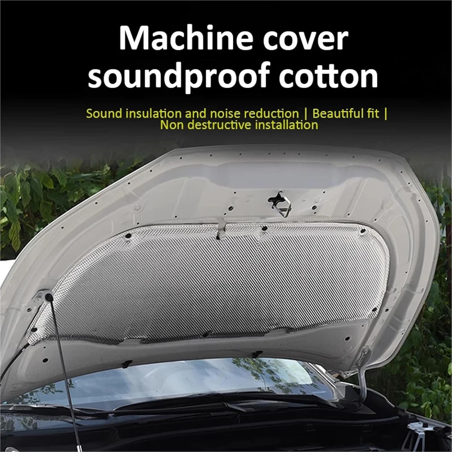 Compatible For VW Taos Tharu 2019 2020 2021 2022 2023 Front Engine Hood Sound Heat Pad Mat Soundproof Insulation Cotton Cover(Style A)