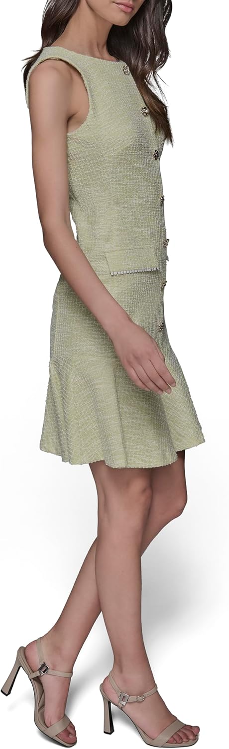 Karl Lagerfeld Womens Sleeveless Button Front Mini Dress - Image 3