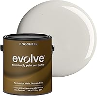 Vista 80 de EVOLVE Pintura e imprimación para interiores, cáscara de huevo (blanco alabastro), 1 galón, cobertura de una capa, excelente oculto, bajo contenido