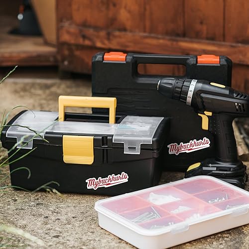 Miniatura 7 de Calcomanías rojas de 5 x 5 pulgadas, 5 unidades para sombrero duro, caja de sombreros, caja de herramientas, botellas de agua, casco de soldadura,