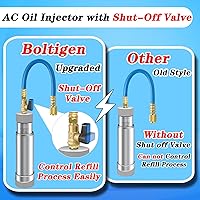 Vista 2 de Inyector de aceite de CA para R1234yf R134a R410a, Inyector de tinte de CA con válvula de cierre, Inyector de tinte 1234yf con función de prevención
