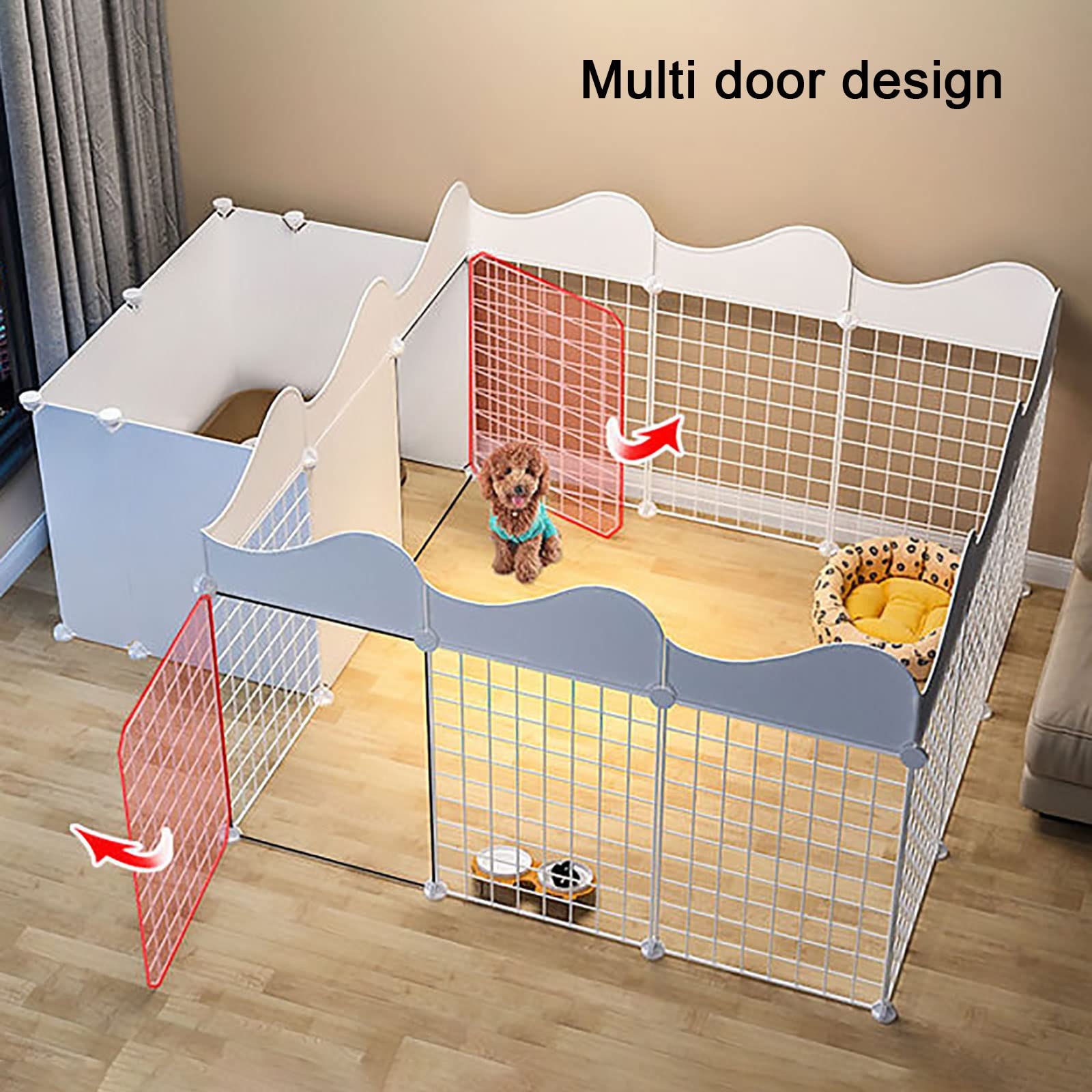 Recinzione per gatti grande, staccabile, fai da te, per animali domestici, ideale per gatti e furetti, design spazioso per interni ed esterni