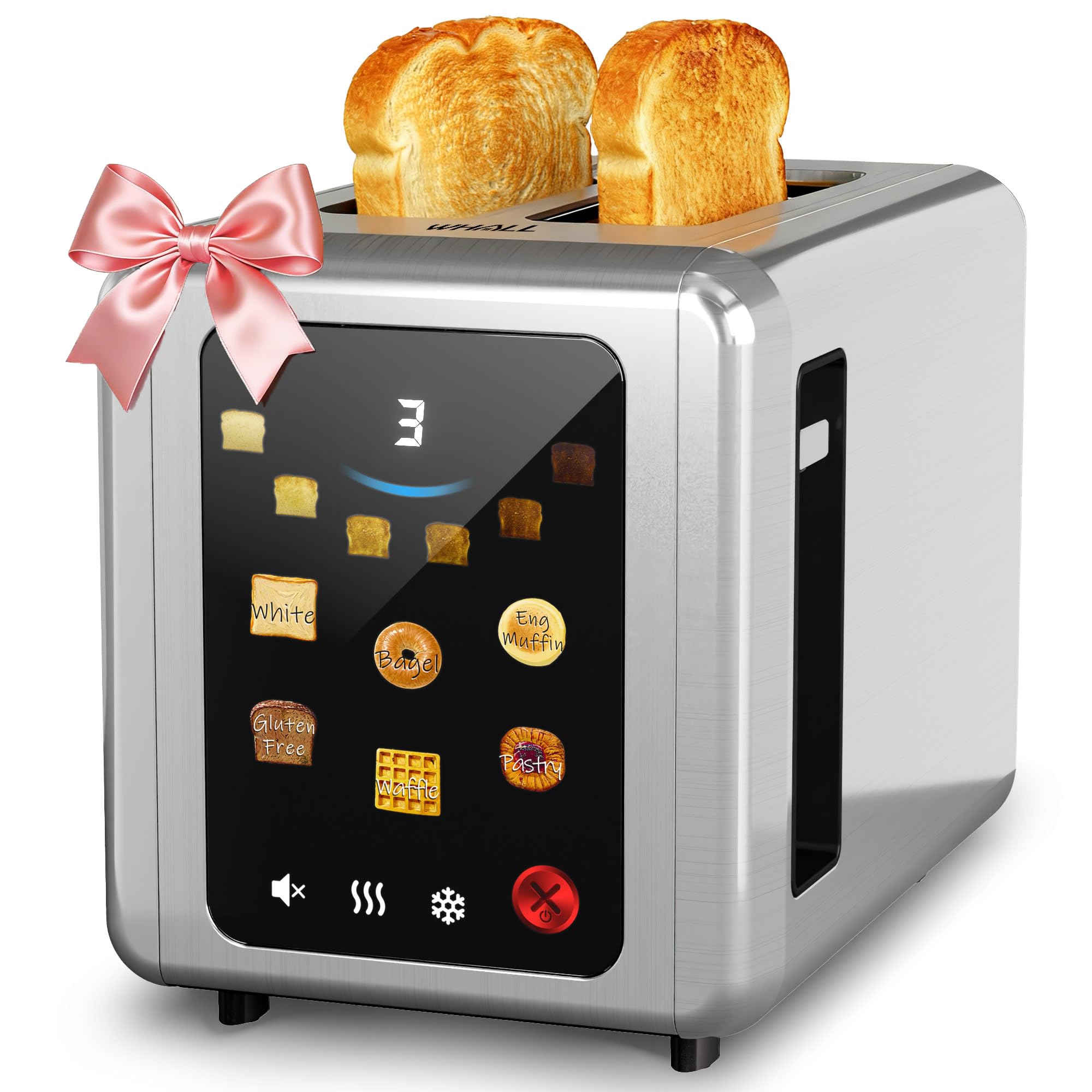 WHALL Full Touch Screen Toaster 2 Slice