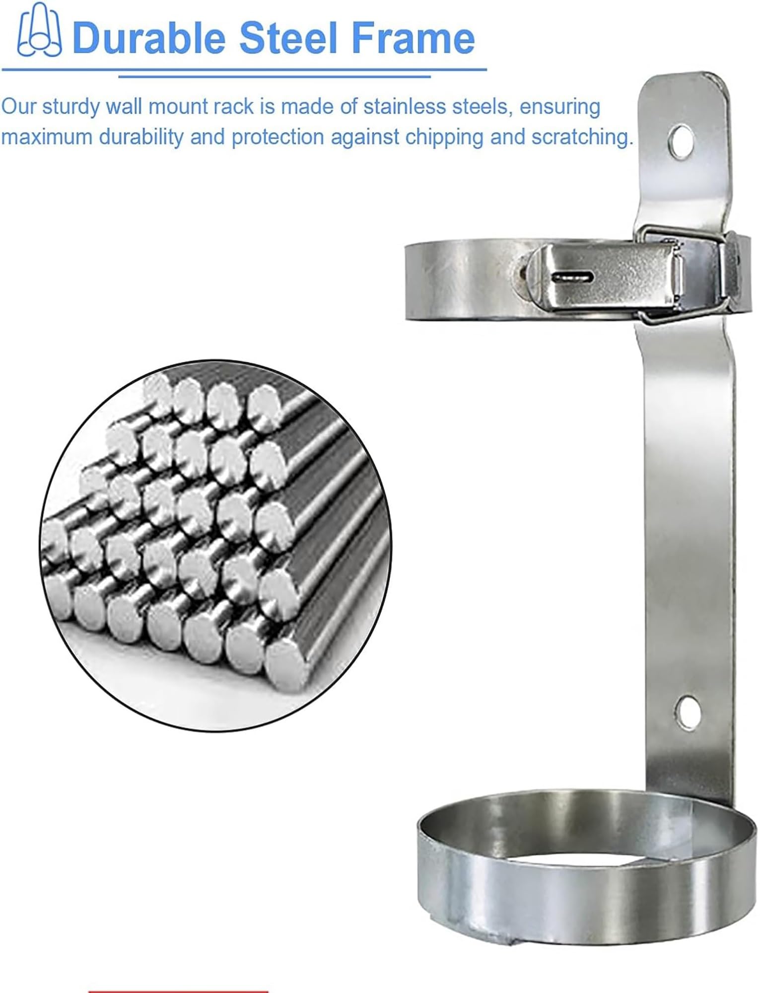 Soporte de Pared para bombonas de oxígeno - Soporte Industrial de Metal para bombonas de propano/oxígeno - Soporte de Almacenamiento Que Ahorra Espacio (34 x 14 cm / 13,4 x 5,5 Pulgadas) - D