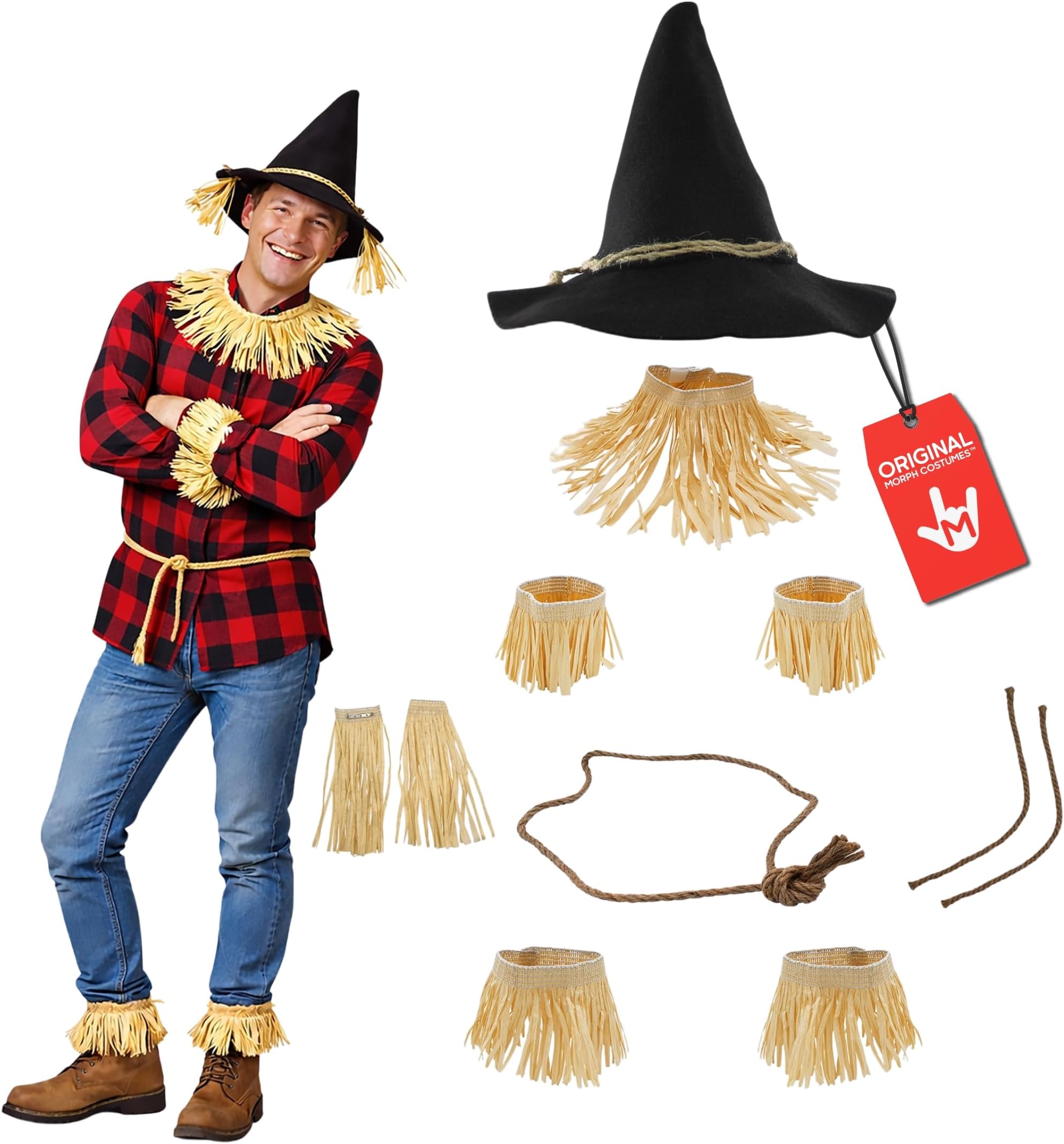 Morph Wizard Felt Hat Witch Sorcerer Hats Adult Costume Scarecrow Accessory for Halloween