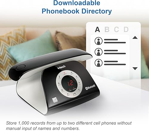 Miniatura 5 de VTech VS122 DECT 6.0 - Teléfono inalámbrico de diseño retro con sistema de contestación, bloqueador de llamadas inteligente y Bluetooth