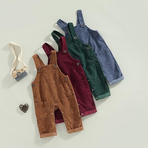 Miniatura 9 de Overol para bebé niña pequeña estilo simple con tirantes anchos tirantes y tirantes unisex para niños