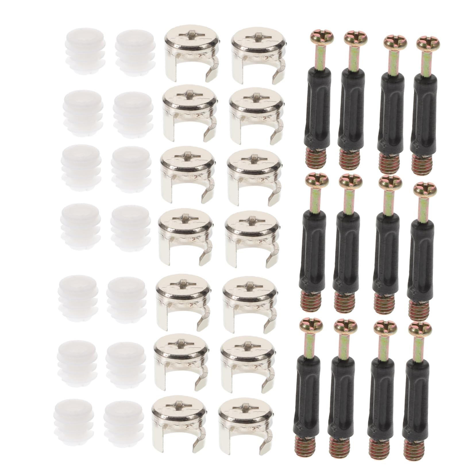 MAGICLULU Set 100 Pezzi Connettori per Mobili Dado a Barilotto in Nylon e Lega di Zinco, Struttura Resistente e Buona Capacità di Carico, Kit per Montaggio Mobili e Arredamento