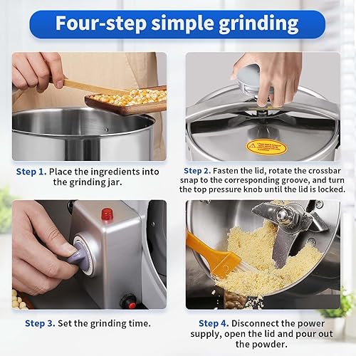 Miniatura 6 de Molino de grano eléctrico 2600W Superfine Powder Grinder Dry Grinder Machine 36000rmin Molino de grano de alta velocidad Máquina de pulir de