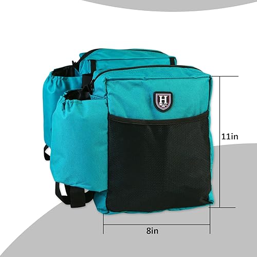 Vista 30 de Harrison Howard Equestrian Western Saddle Bag Nylon Botella de agua/engranaje Portador Conveniente Saddle Bag Negro