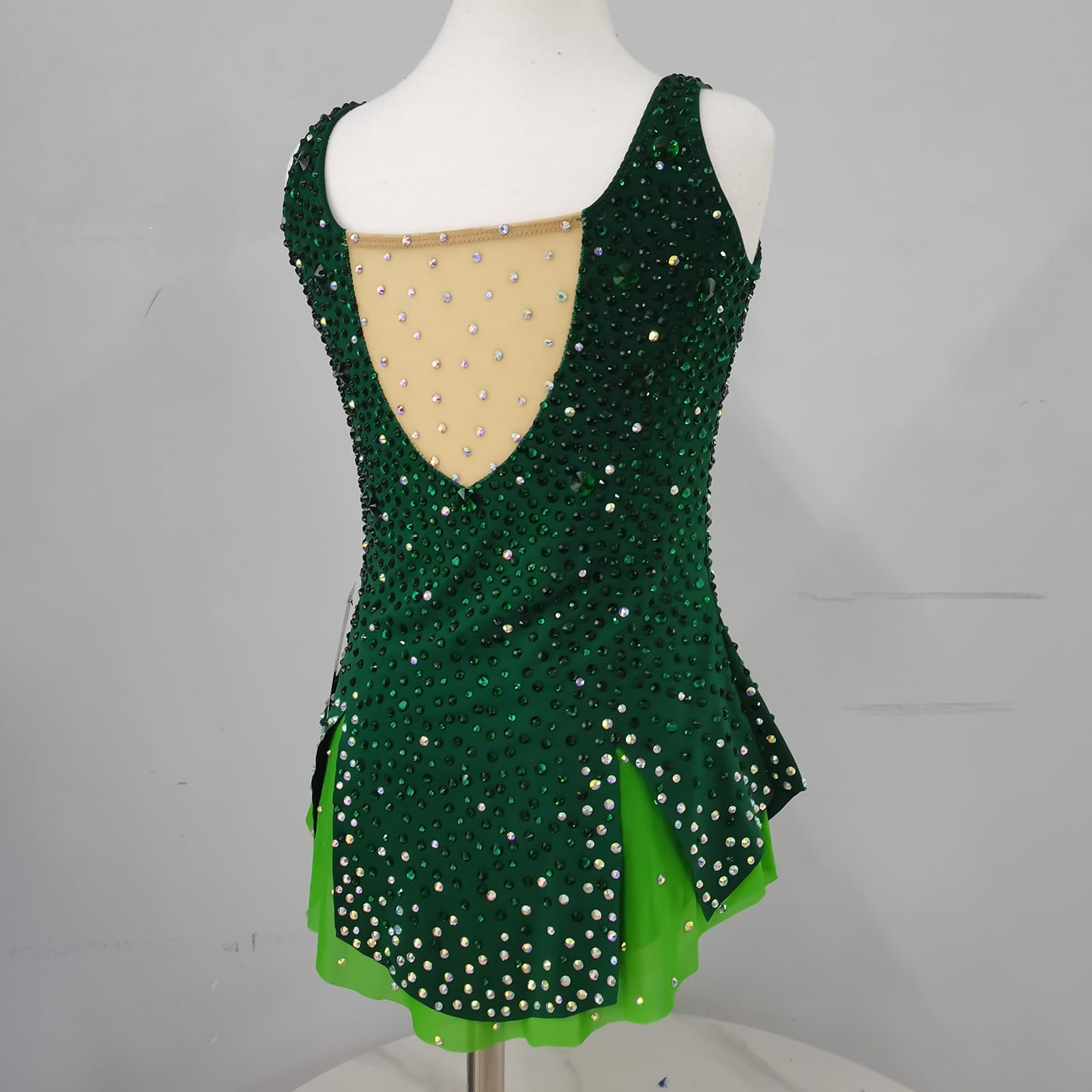 LIUHUO Maillot de gimnasia rítmica, moderno y cómodo, uniforme deportivo verde de competición