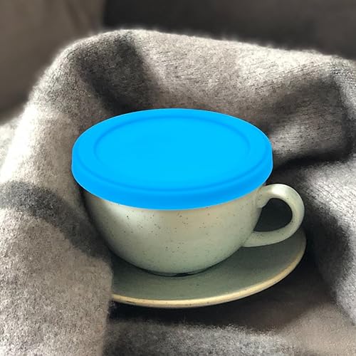 Miniatura 5 de PRETYZOOM Tapa de silicona para tazas, tapa de taza de silicona, cubierta de microondas de vidrio para cubiertas de bebidas de alimentos, tapa de
