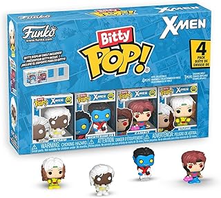 ¡Pequeño pop! X-Men: Rogue, Nightcrawler, Gambit, Storm y una minifigura misteriosa sorpresa - Coleccionable de 0,9 pulgadas (2,2 cm) - Estante de exhibición apilable incluido - Idea de regalo - Decoración para tarta