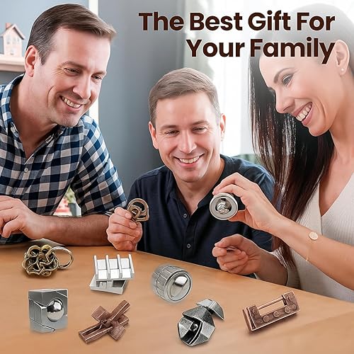 Miniatura 49 de Wettarn Rompecabezas de metal de acero 3D para adultos, juego de desbloqueo, educación de inteligencia intelectual, lógica, prueba de lógica