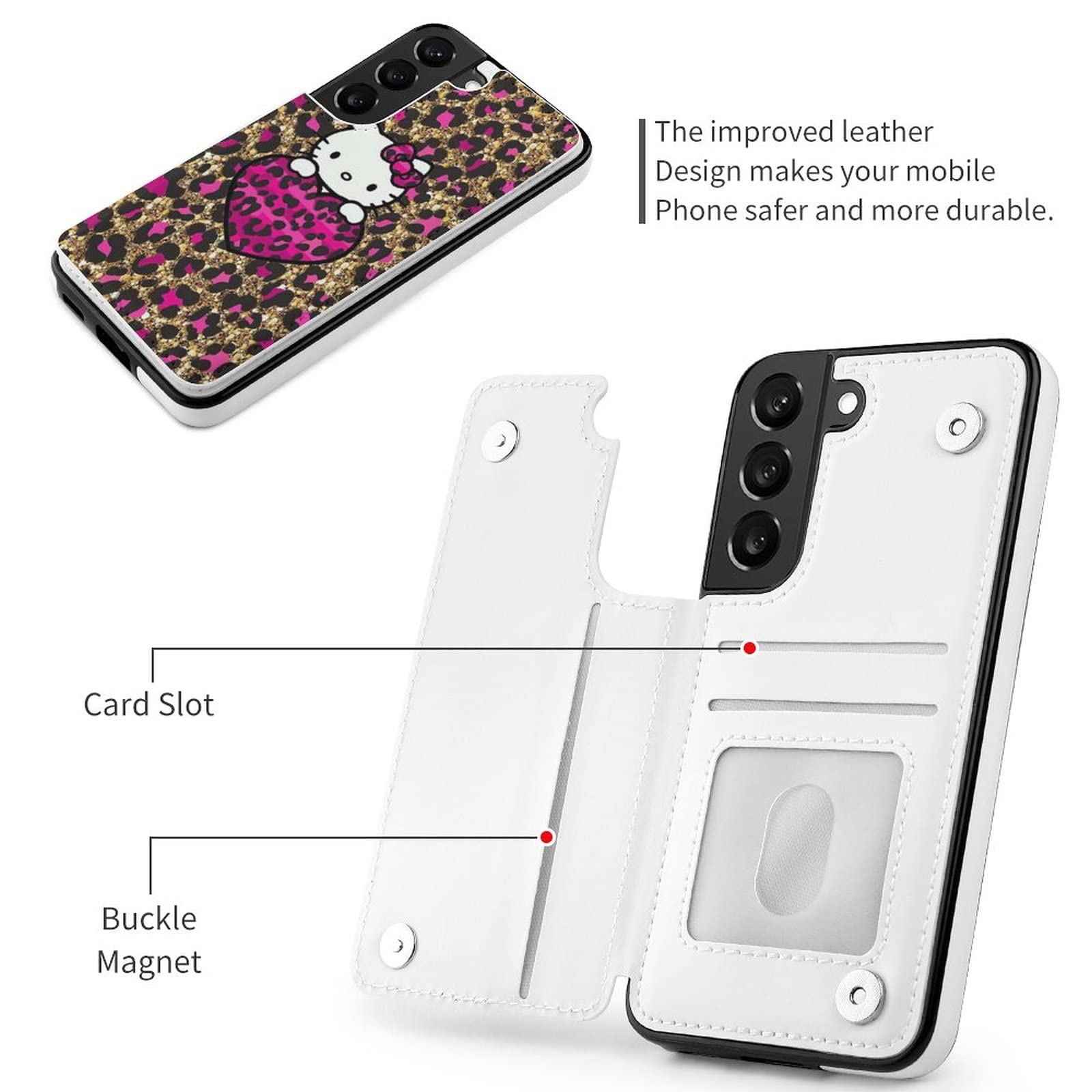 Amazon.co.jp: Galaxy S22 ケース 手帳型 ハローキティ ヒョウ柄