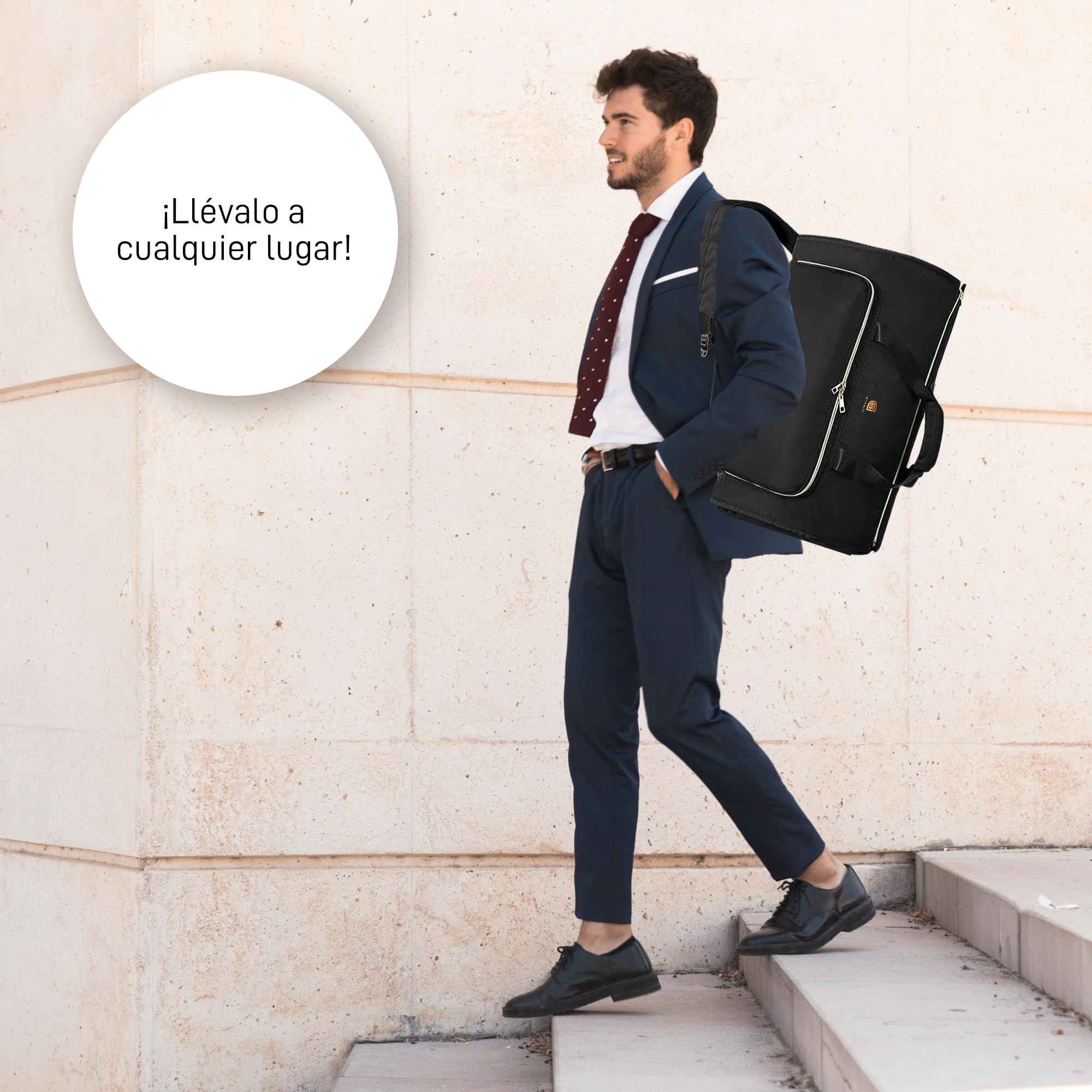 GR. TRAVEL Bolsa Portatrajes Cabina, Mochila Desplegable e Impermeable, Funda de Viaje Viajeros Organizados y con Estilo