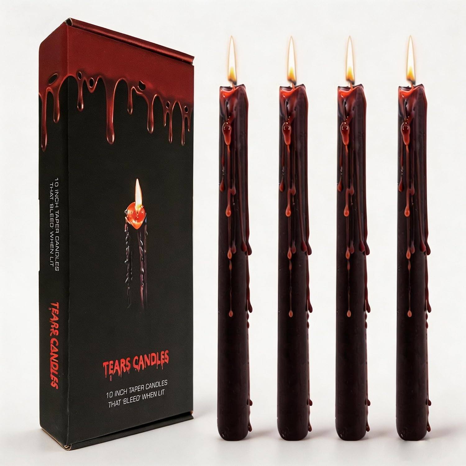 Bleeding Taper Candles, 10 inch Tears Candle, Bleed Candlesticks