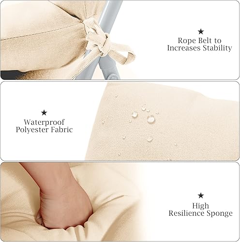 Vista 8 de Tangkula Cojín para silla de respaldo alto para patio, 1 unidad (paquete de 1), color beige