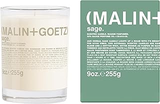 MALIN+GOETZ 9oz Scented Candle | Hand-Poured Soy Wax with Unique Fragrance Blends | Clean-Burning, Vegan & Cruelty-Free | Bergamot, Sage, Otto, Tomato, Strawberry, Cannabis, Dark Rum & Leather