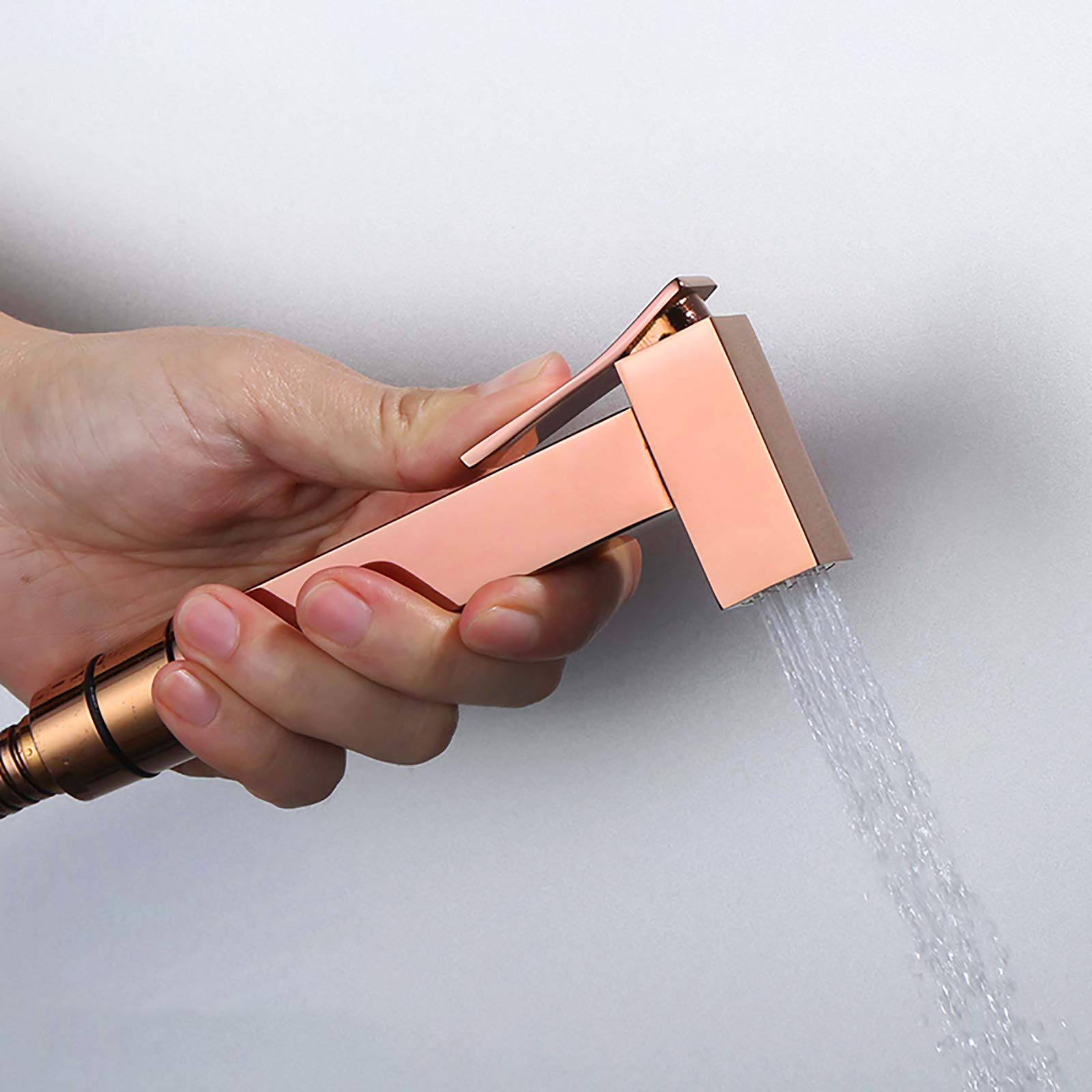 Spruzzatore portatile per bidet per WC, kit con spruzzatore per bidet in ottone da parete in ottone con acqua fredda singola per il bagno degli animali domestici, tubo da 1,5 m (tubo da 1 m