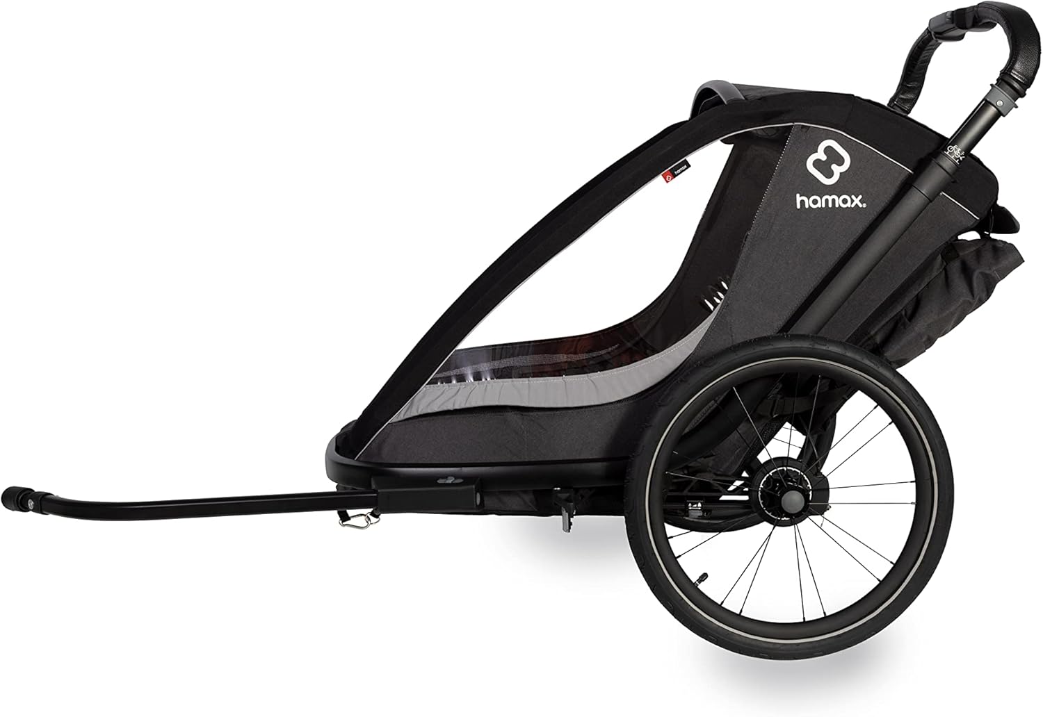 Hamax Cocoon - Remolque para Bicicleta Infantil, Color Gris y Negro
