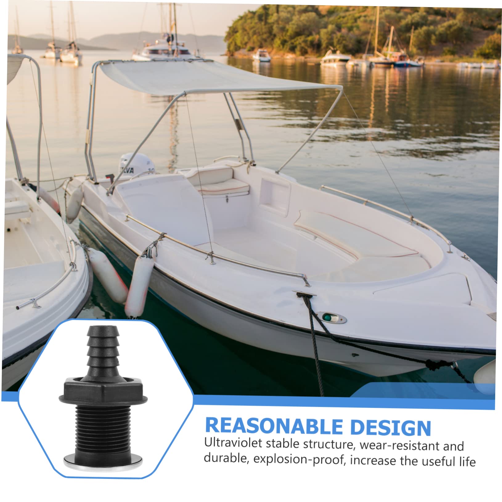 BESPORTBLE 2 Pezzi Scafo Camion Yacht Camper Scarico Mm Attraverso Hardware Durevole Impianto Idraulico Drenante Canoa per Casa Galleggiante Acque Reflue Dimensioni Drenaggio Marino Dritto