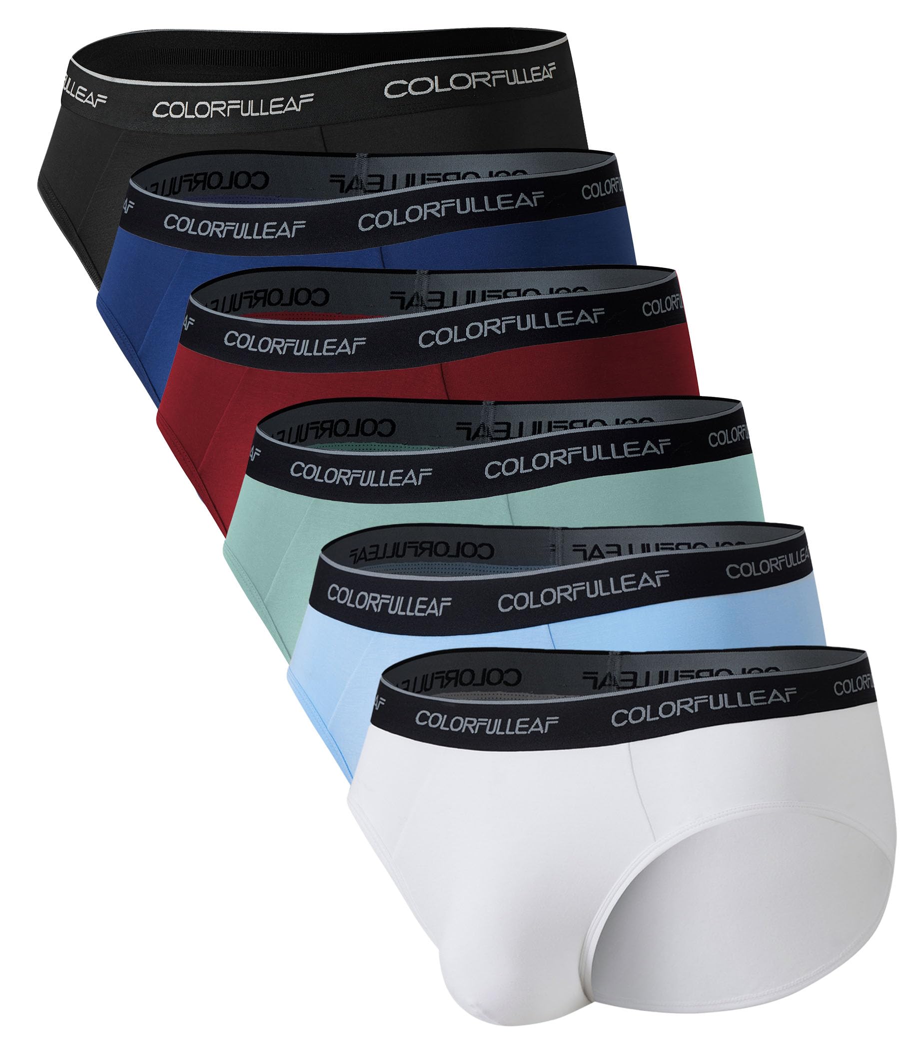 COLORFULLEAF Mens Underwear Briefs Soft Bamboo Underwear for Men Tagless Pouch Briefs with Fly 3 or 4 Pack