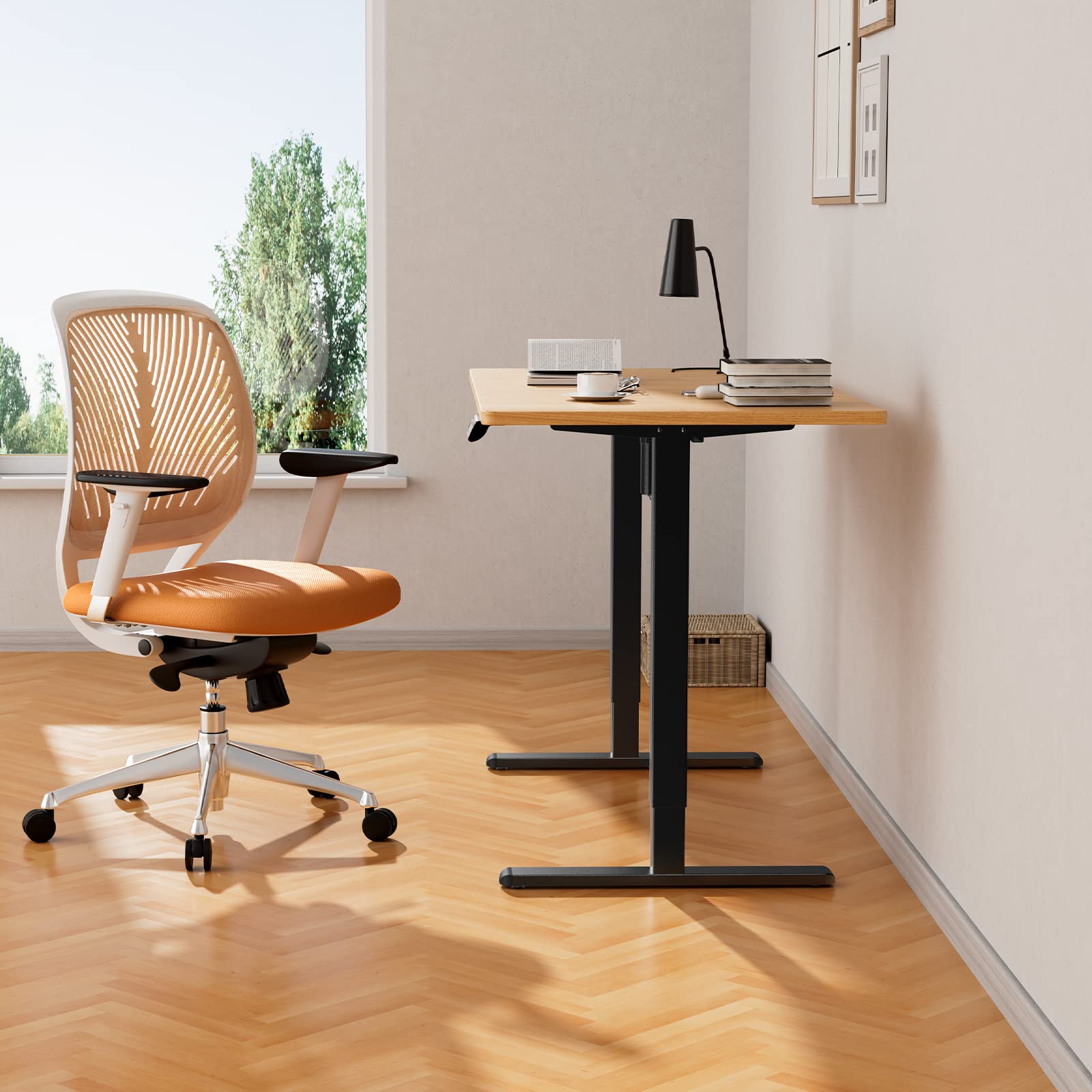 ErGear Bureau Assis Debout Électrique,Cadre Bureau Assis Debout avec 4 mémoires de contrôle jusqu'à 118cm, Cadre Seulement