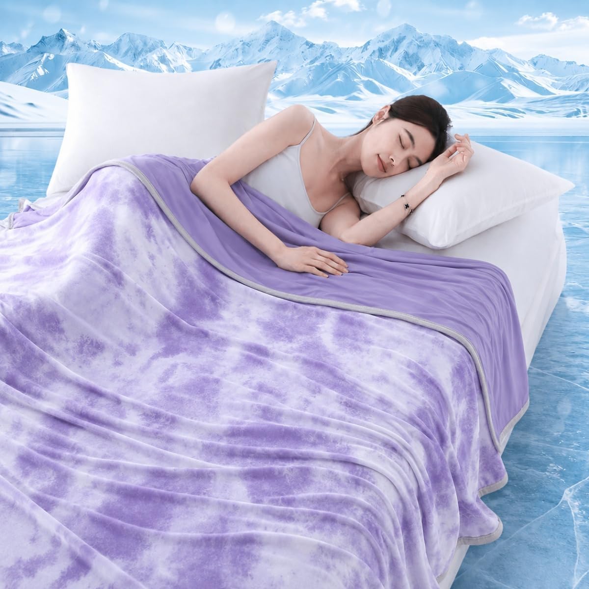 JvFbjLF Blanket – Ice-fibre, Cooling & Cover(Purple)