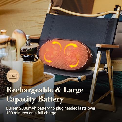 Miniatura 5 de Shiatsu - Almohada masajeadora de espalda, regalo para mujeres, mamá, masajeador de amasamiento portátil para aliviar el dolor de tejido profundo,