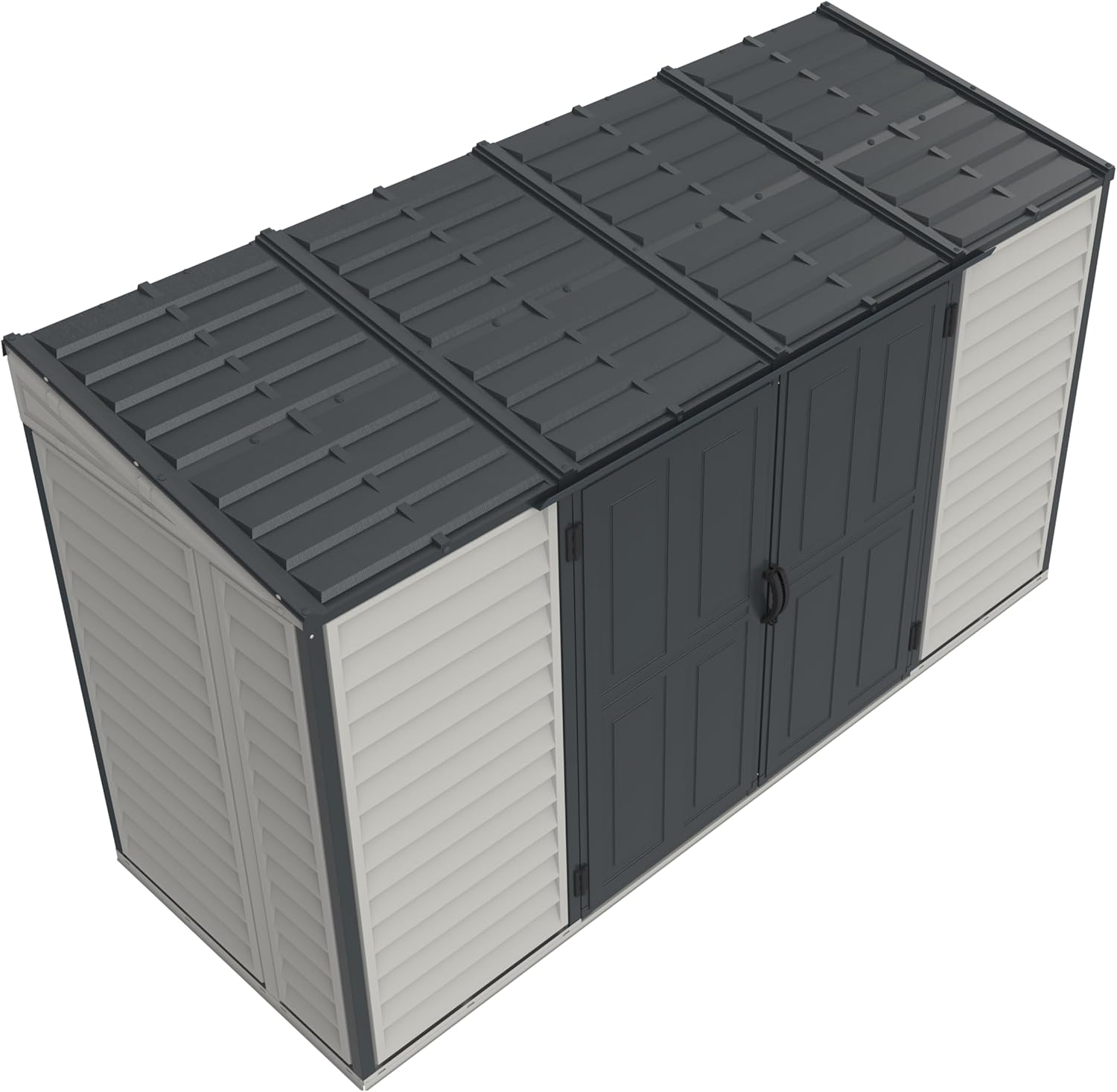 Duramax SideMate Plus 10x4 Vinyl Shed with Foundation Kit – Maintenance-Free Outdoor Storage Shed with Double Doors, Reinforced Metal Frame & Vents – Ideal for Side of House