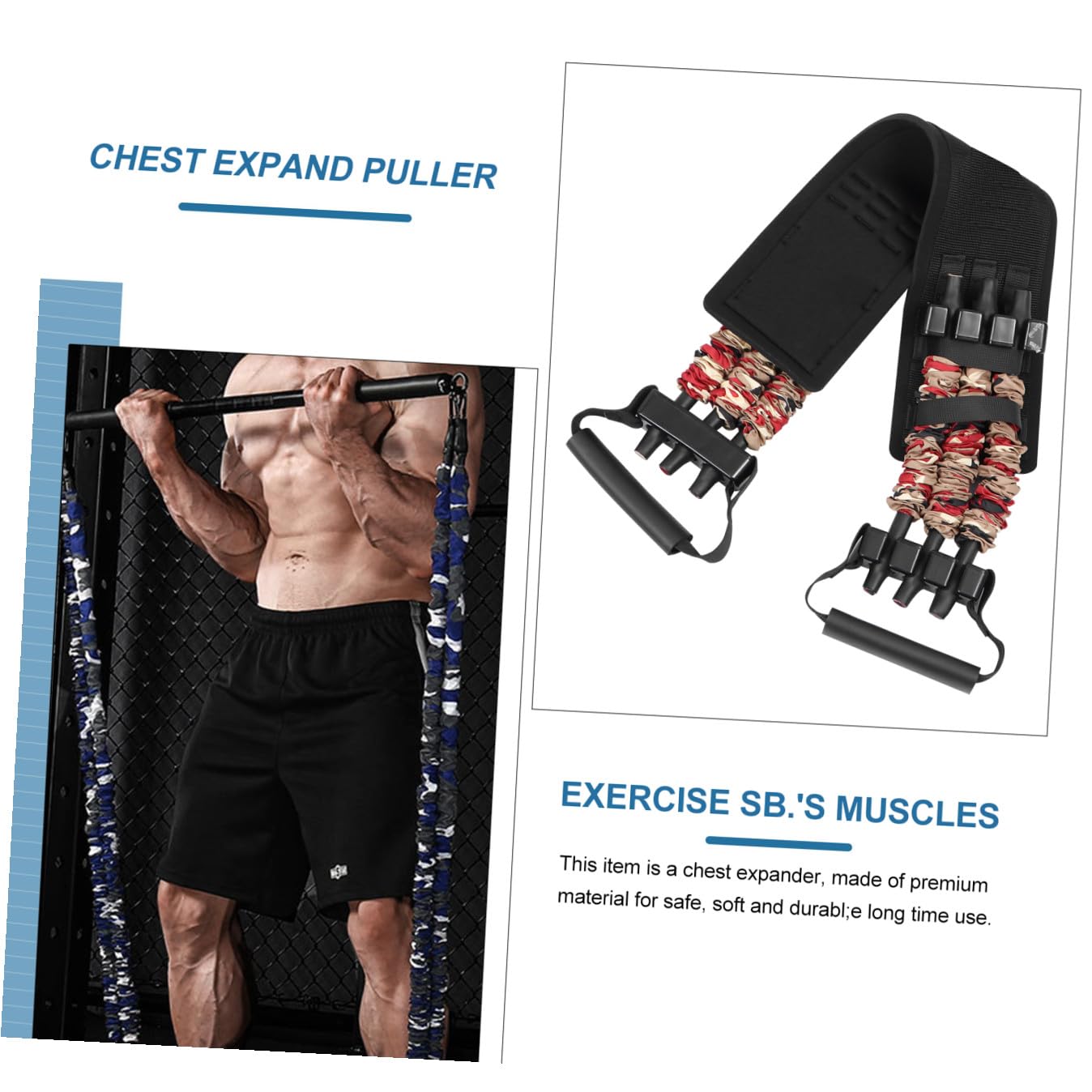 Brustkorb Expandierer Widerstandsband aus Nylon mit Ergonomischen Griffen