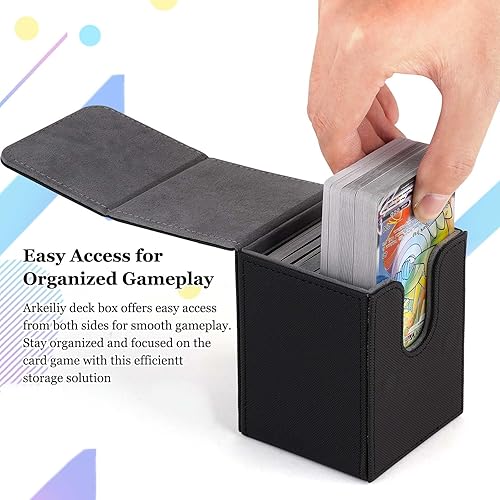 Miniatura 5 de Arkeiliy Yugioh - Caja de cartas para cartas de más de 150 y funda para 50 tarjetas, compatible con MTG Yu-Gi-Oh! TCG, caja de cartas coleccionables