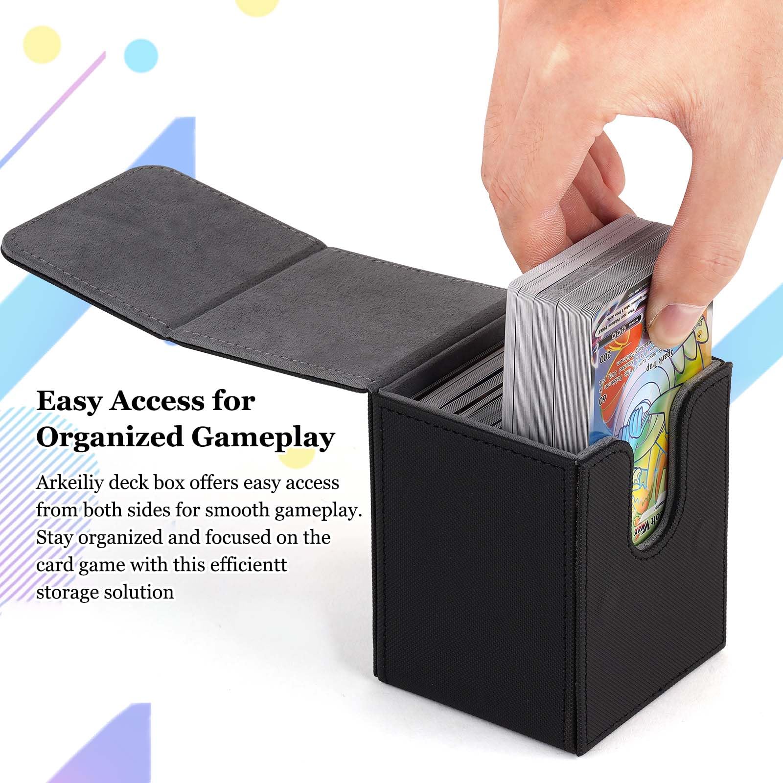 Arkeiliy Yugioh Card Deck Box, 150+ Storage & 50 Card Sleeve Fits MTG Yu-Gi-Oh! TCG, Premium Leather Collectible Card Box for Trading Card Games Yugioh and More (Black) : Amazon.co.uk: Toys & Arkeiliy Yugioh Card Deck Box, 150+ Storage & 50 Card Sleeve Fits MTG Yu-Gi-Oh! TCG, Premium Leather Collectible Card Box for Trading Card Games Yugioh and More (Black) : Amazon.co.uk: Toys &