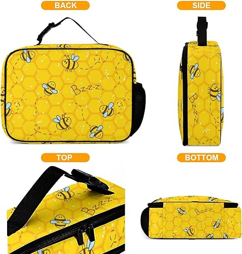 Miniatura 58 de Lonchera reutilizable con símbolo hippie colorido, bolsa de almuerzo aislada, bolsa enfriadora, contenedor de comida para mujeres, niños, niñas