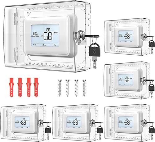 Miniatura 8 de Cubierta grande para caja de termostato con llave, cubierta de termostato transparente con cerradura compatible con termostato Honeywell Home